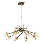 M0300AB Flavia Telescopic Pendant Round 8 Light G9 Antique Brass