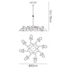M0300AB Flavia Telescopic Pendant Round 8 Light G9 Antique Brass