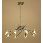 M0300AB Flavia Telescopic Pendant Round 8 Light G9 Antique Brass