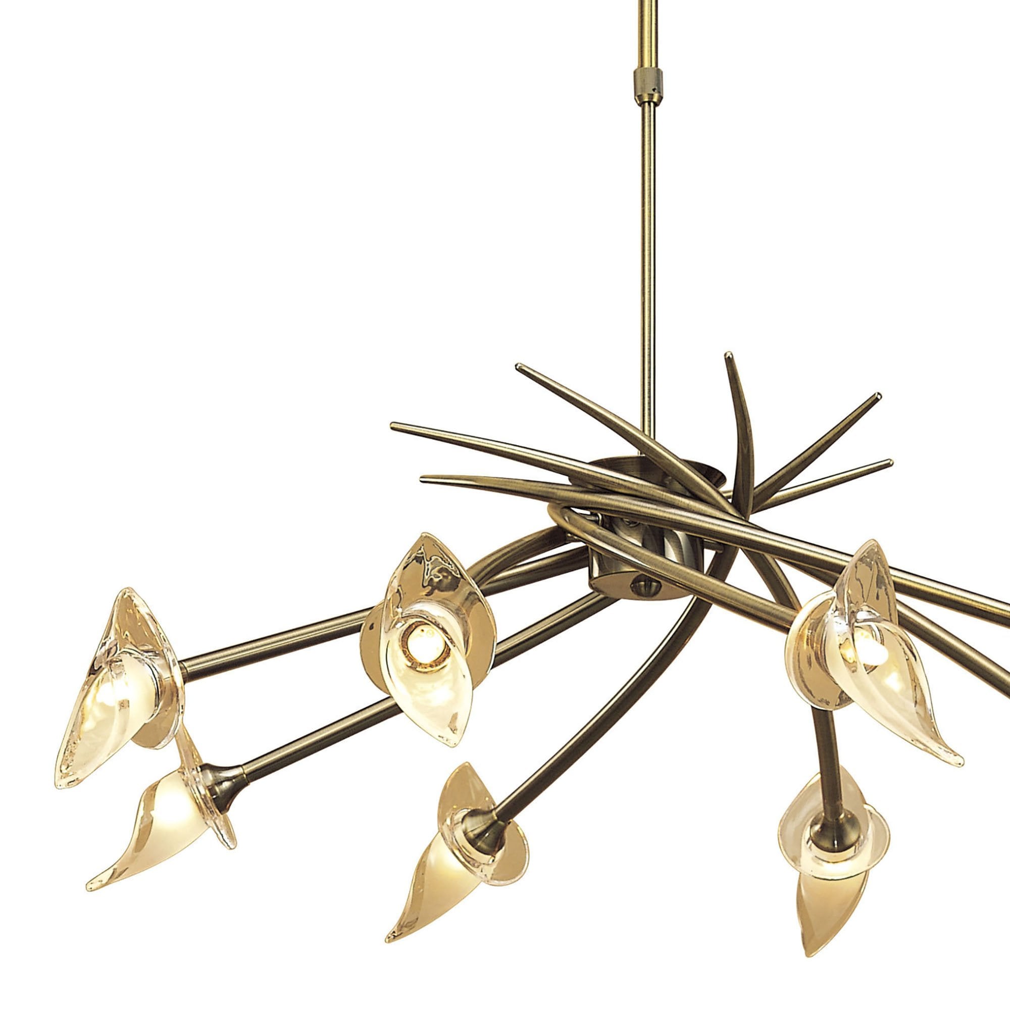 M0300AB Flavia Telescopic Pendant Round 8 Light G9 Antique Brass