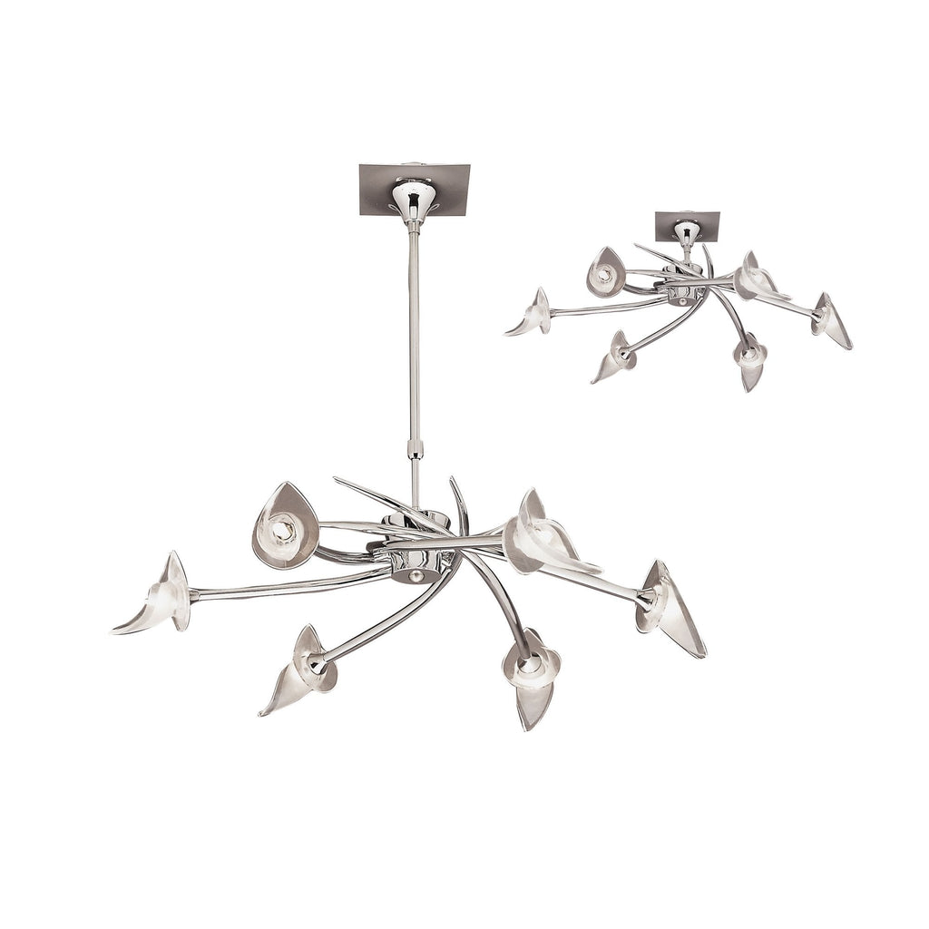 M0301 Flavia Telescopic Pendant Convertible To Semi Flush Round 6 Light G9 Polished Chrome