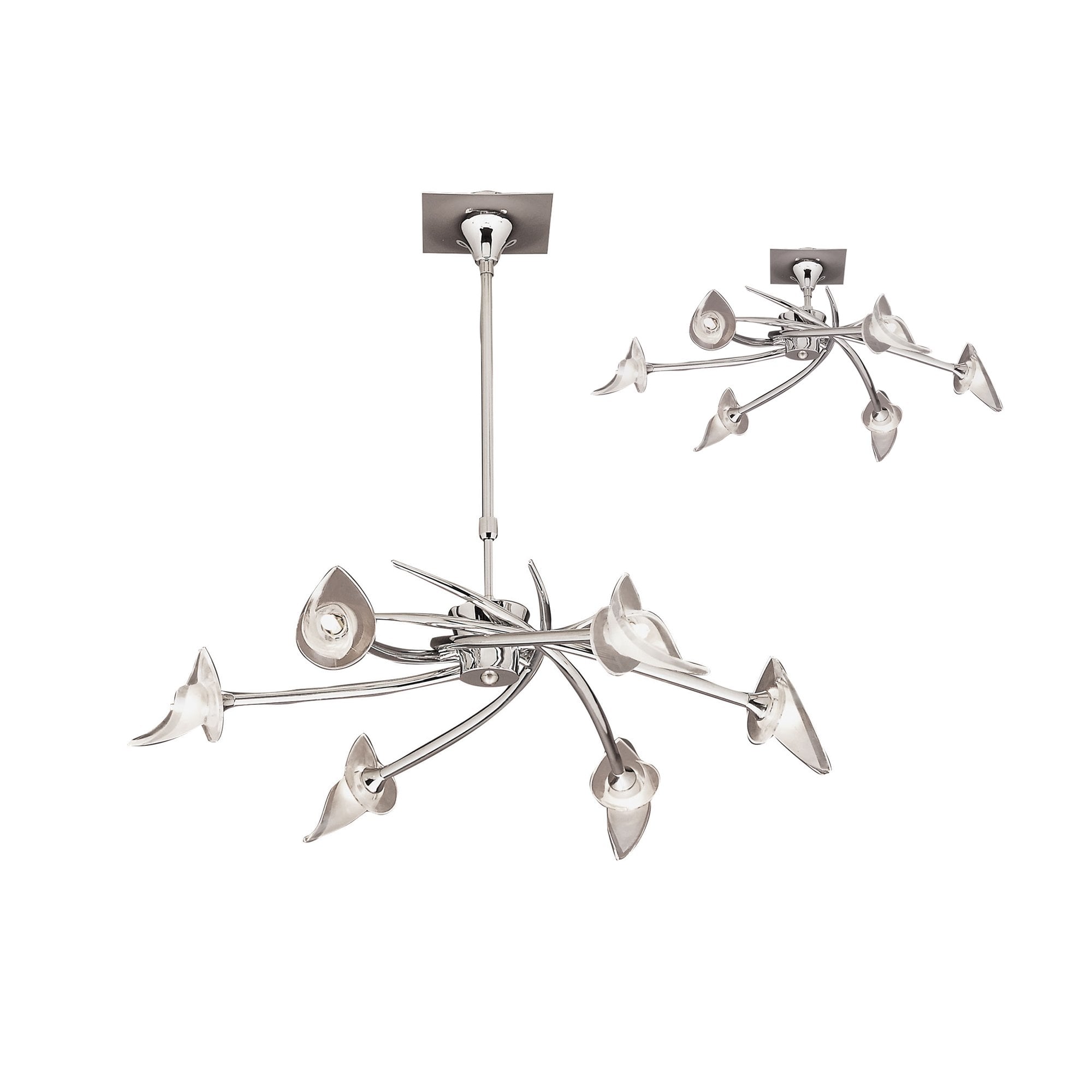 M0301 Flavia Telescopic Pendant Convertible To Semi Flush Round 6 Light G9 Polished Chrome