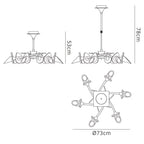 M0301 Flavia Telescopic Pendant Convertible To Semi Flush Round 6 Light G9 Polished Chrome