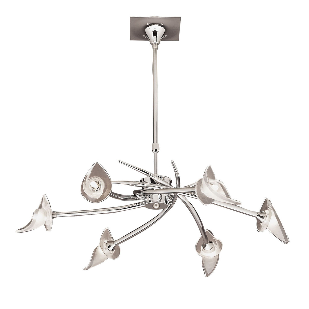 M0301 Flavia Telescopic Pendant Convertible To Semi Flush Round 6 Light G9 Polished Chrome