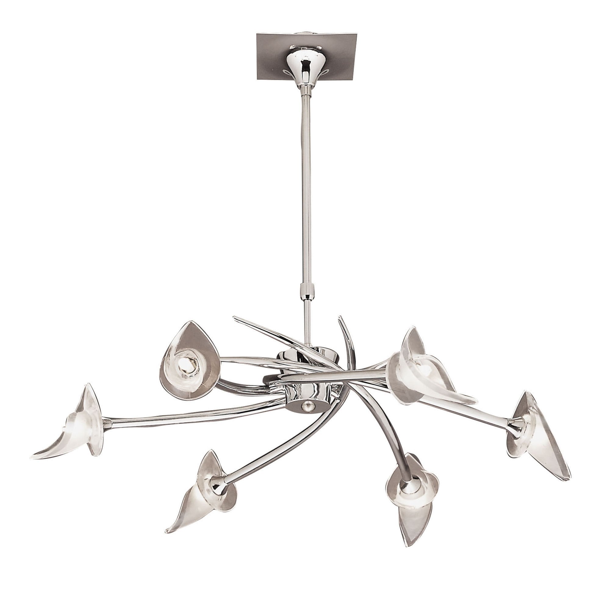 M0301 Flavia Telescopic Pendant Convertible To Semi Flush Round 6 Light G9 Polished Chrome