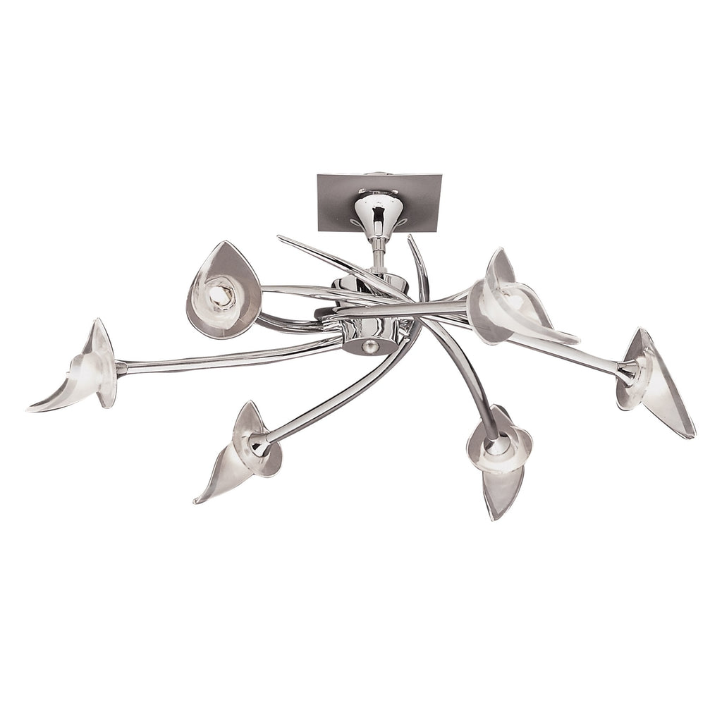 M0301 Flavia Telescopic Pendant Convertible To Semi Flush Round 6 Light G9 Polished Chrome