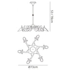 M0301BC Flavia Telescopic Pendant Convertible To Semi Flush Round 6 Light G9 Black Chrome