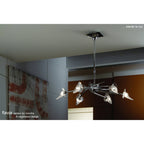 M0301BC Flavia Telescopic Pendant Convertible To Semi Flush Round 6 Light G9 Black Chrome