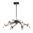 M0301BC Flavia Telescopic Pendant Convertible To Semi Flush Round 6 Light G9 Black Chrome