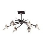 M0301BC Flavia Telescopic Pendant Convertible To Semi Flush Round 6 Light G9 Black Chrome