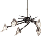 M0301BC Flavia Telescopic Pendant Convertible To Semi Flush Round 6 Light G9 Black Chrome
