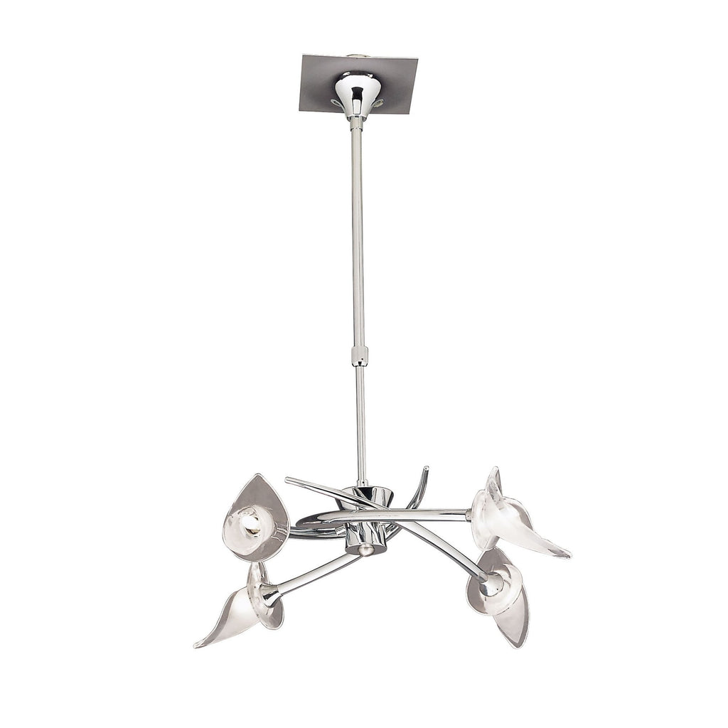 M0302 Flavia Telescopic Pendant Convertible To Semi Flush Round 4 Light G9 Polished Chrome
