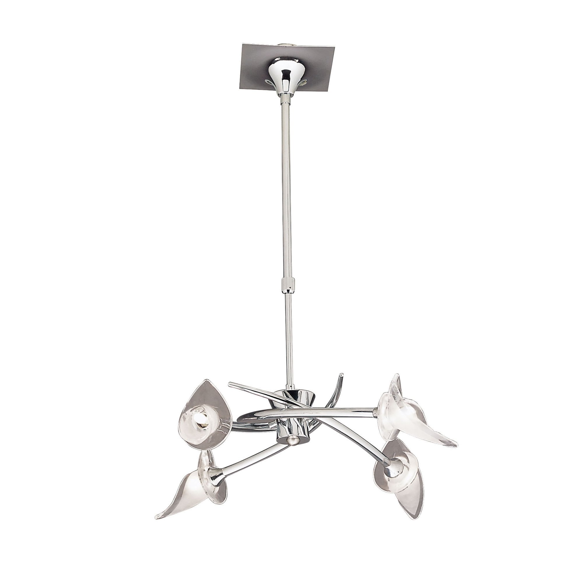 M0302 Flavia Telescopic Pendant Convertible To Semi Flush Round 4 Light G9 Polished Chrome