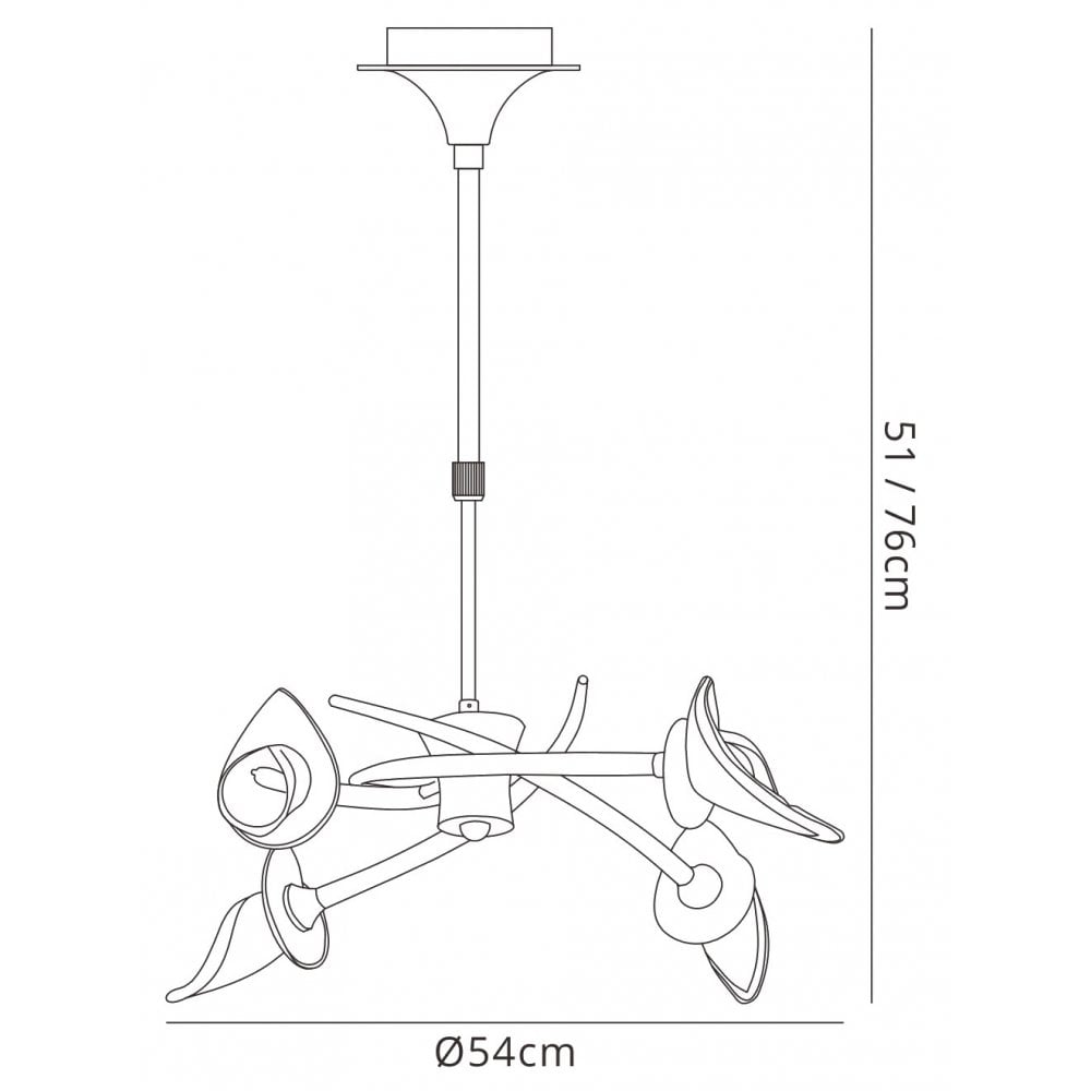 M0302 Flavia Telescopic Pendant Convertible To Semi Flush Round 4 Light G9 Polished Chrome