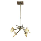 M0302AB Flavia Telescopic Pendant Convertible To Semi Flush Round 4 Light G9 Antique Brass