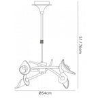 M0302AB Flavia Telescopic Pendant Convertible To Semi Flush Round 4 Light G9 Antique Brass