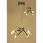 M0302AB Flavia Telescopic Pendant Convertible To Semi Flush Round 4 Light G9 Antique Brass