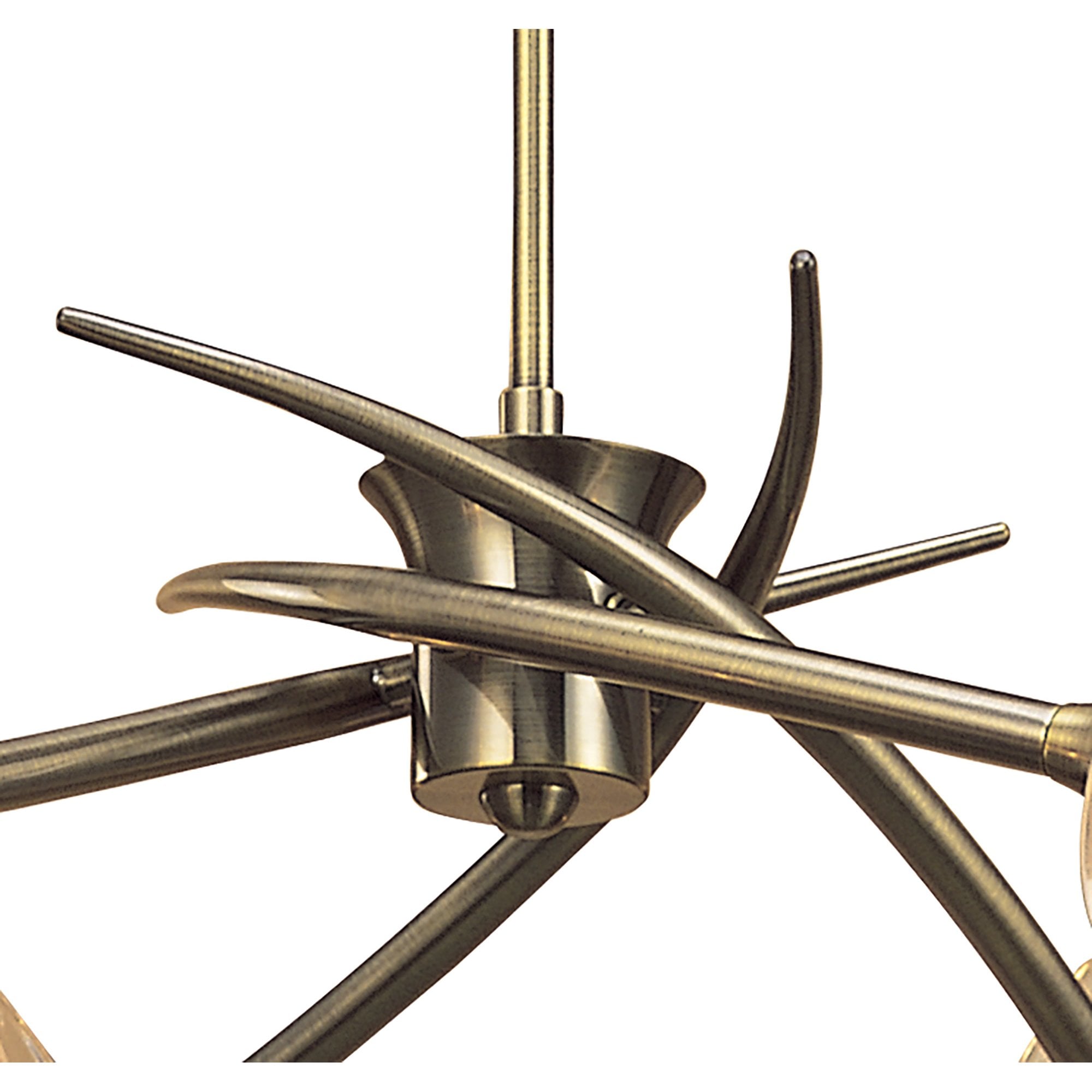 M0302AB Flavia Telescopic Pendant Convertible To Semi Flush Round 4 Light G9 Antique Brass