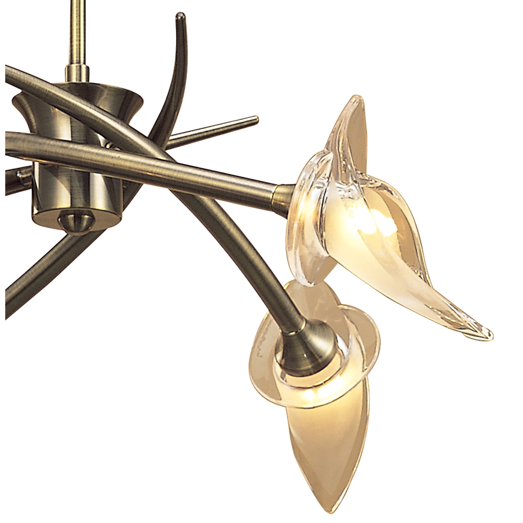 M0302AB Flavia Telescopic Pendant Convertible To Semi Flush Round 4 Light G9 Antique Brass