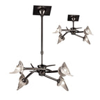 M0302BC Flavia Telescopic Pendant Convertible To Semi Flush Round 4 Light G9 Black Chrome