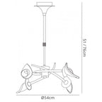 M0302BC Flavia Telescopic Pendant Convertible To Semi Flush Round 4 Light G9 Black Chrome