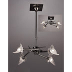 M0302BC Flavia Telescopic Pendant Convertible To Semi Flush Round 4 Light G9 Black Chrome