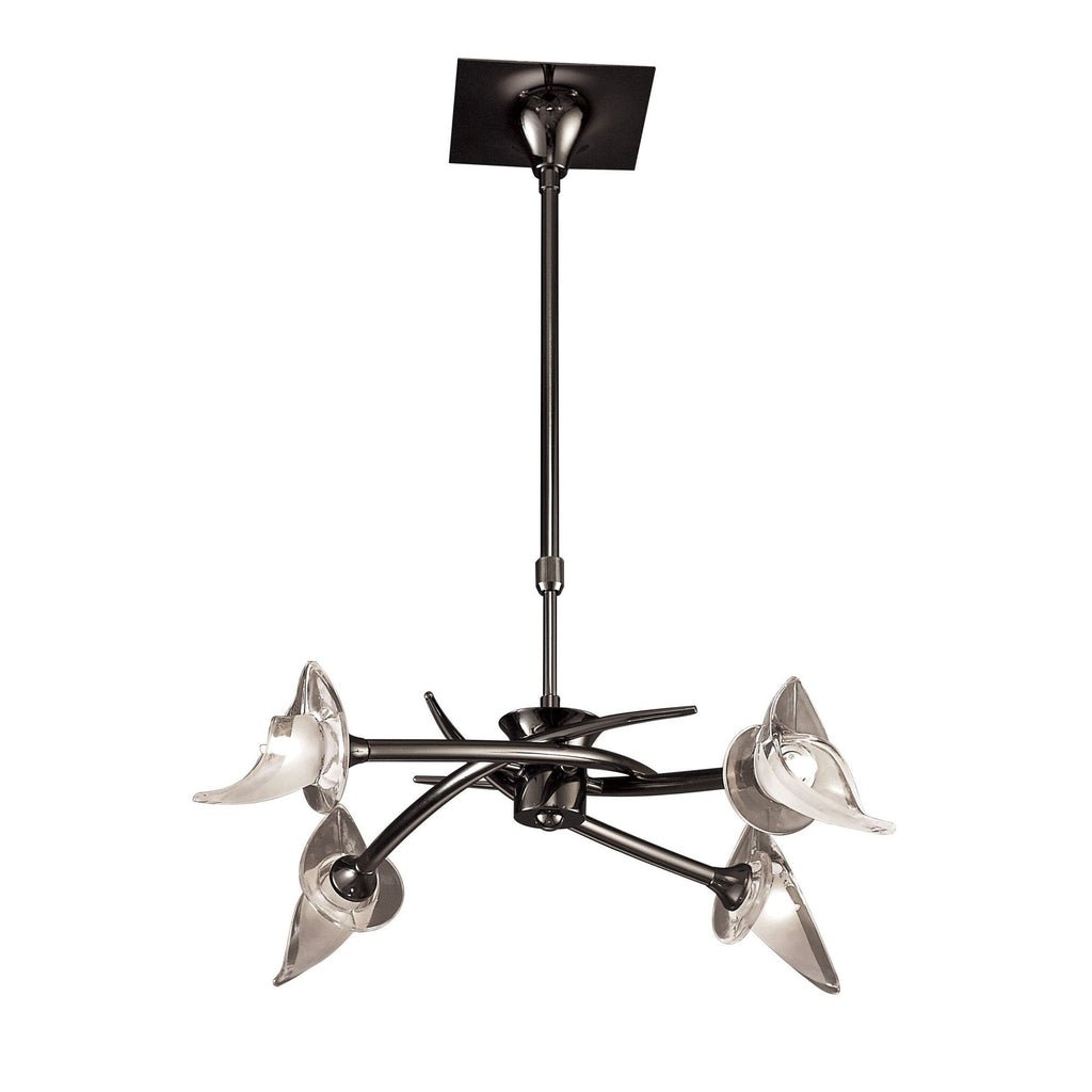 M0302BC Flavia Telescopic Pendant Convertible To Semi Flush Round 4 Light G9 Black Chrome