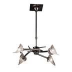 M0302BC Flavia Telescopic Pendant Convertible To Semi Flush Round 4 Light G9 Black Chrome
