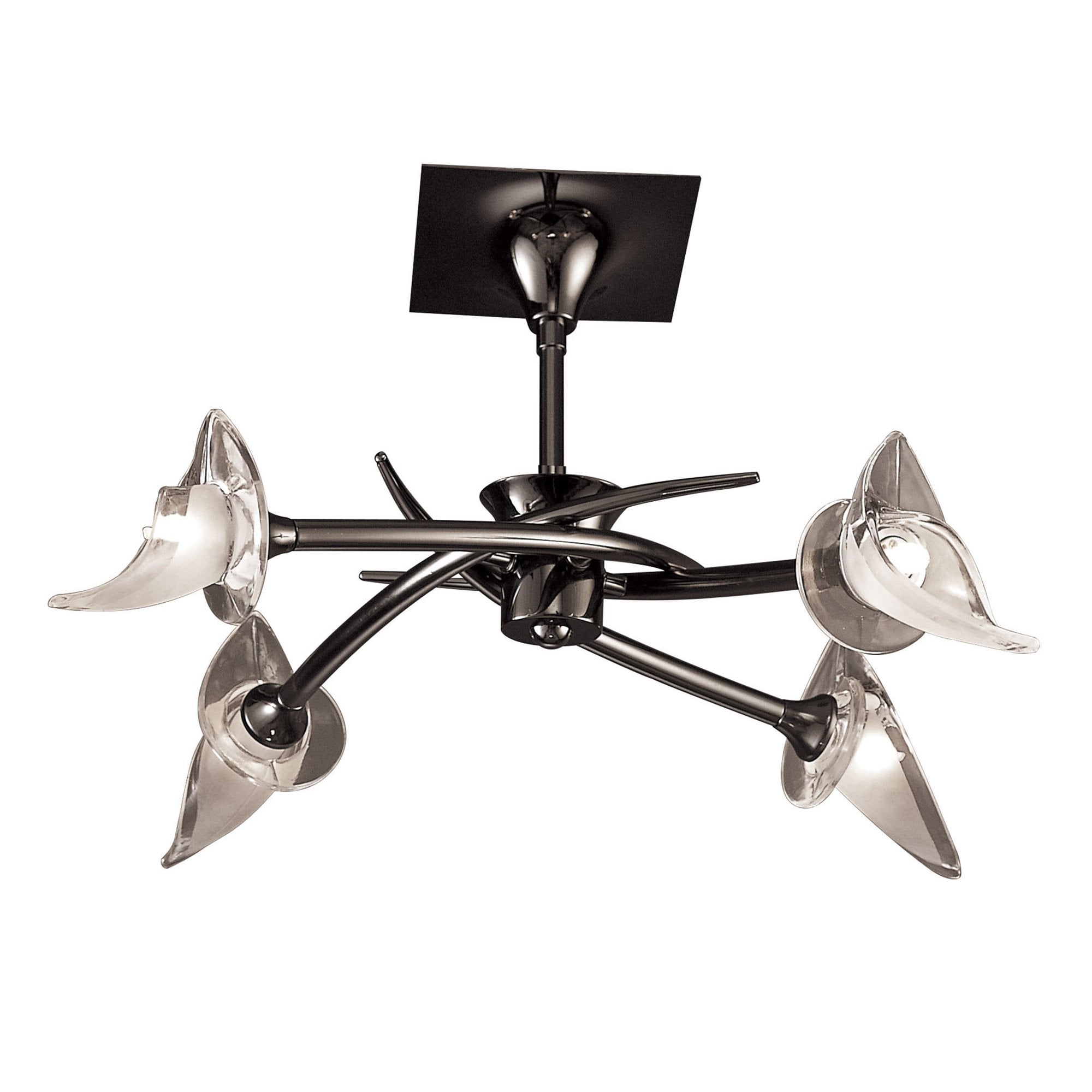 M0302BC Flavia Telescopic Pendant Convertible To Semi Flush Round 4 Light G9 Black Chrome