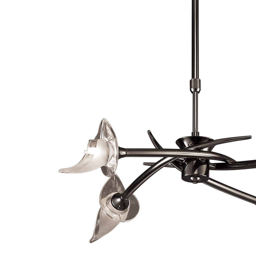M0302BC Flavia Telescopic Pendant Convertible To Semi Flush Round 4 Light G9 Black Chrome