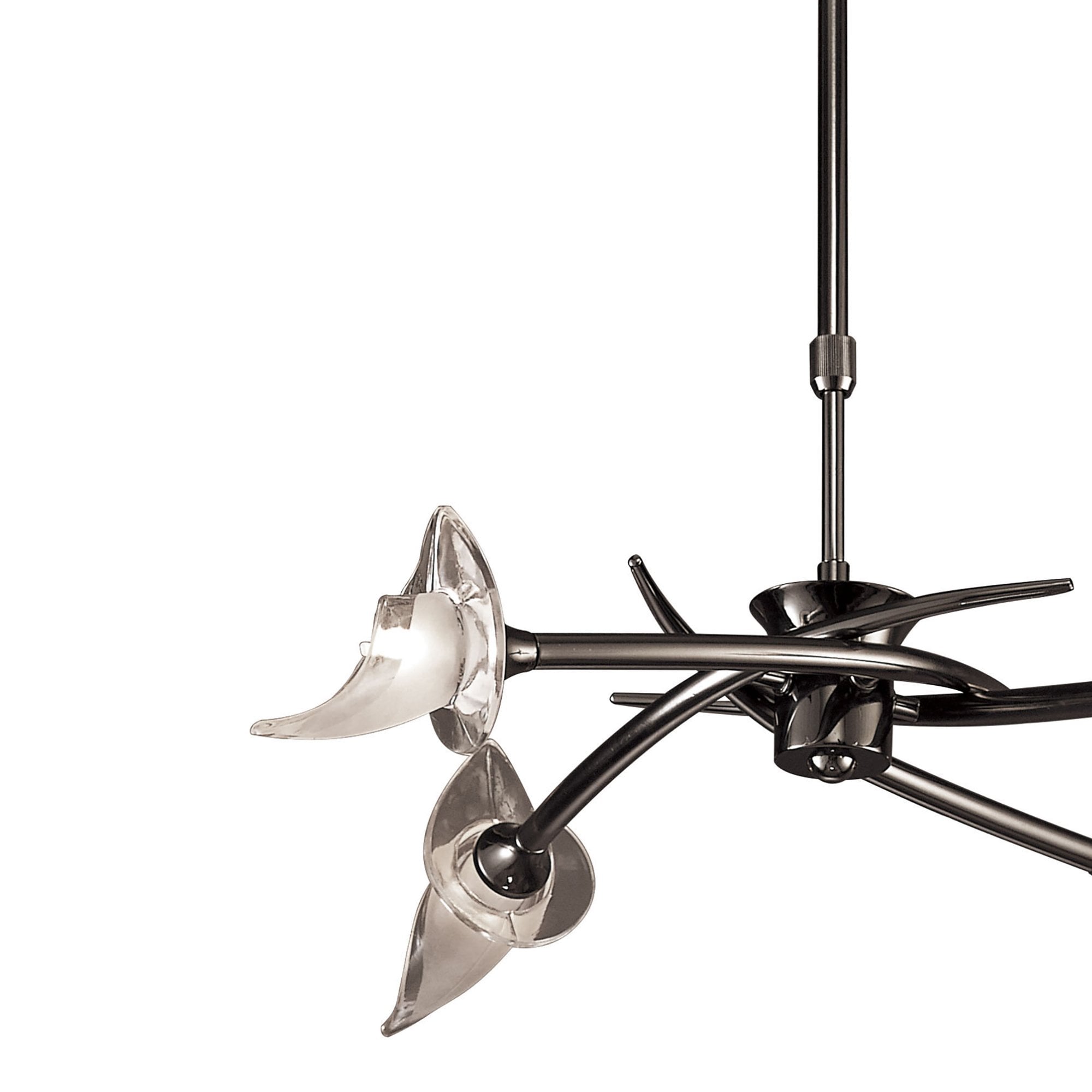 M0302BC Flavia Telescopic Pendant Convertible To Semi Flush Round 4 Light G9 Black Chrome