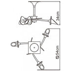 M0306 Flavia Semi Flush Round 3 Light G9 Polished Chrome