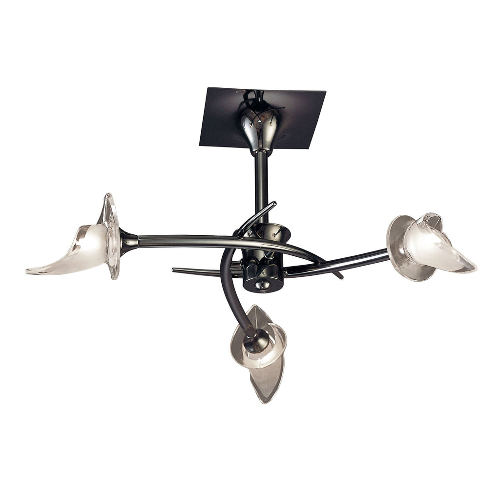 M0306BC Flavia Semi Flush Round 3 Light G9 Black Chrome