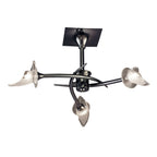 M0306BC Flavia Semi Flush Round 3 Light G9 Black Chrome