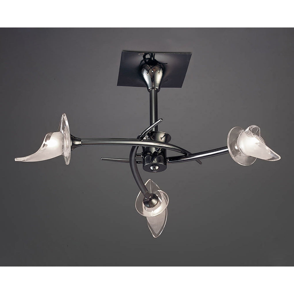 M0306BC Flavia Semi Flush Round 3 Light G9 Black Chrome
