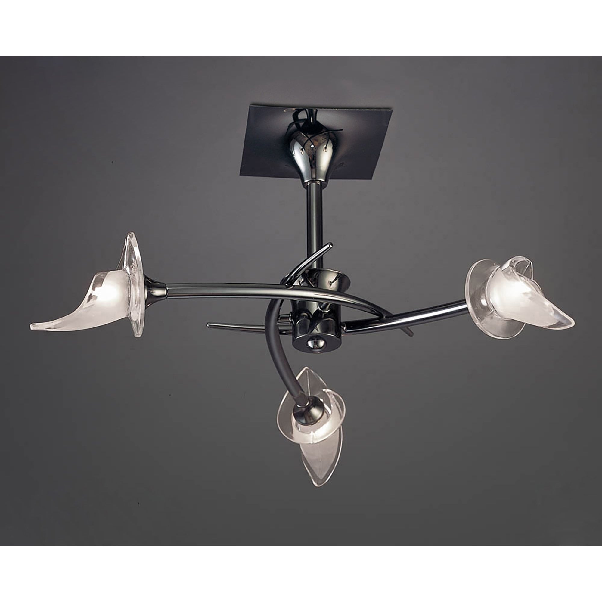 M0306BC Flavia Semi Flush Round 3 Light G9 Black Chrome