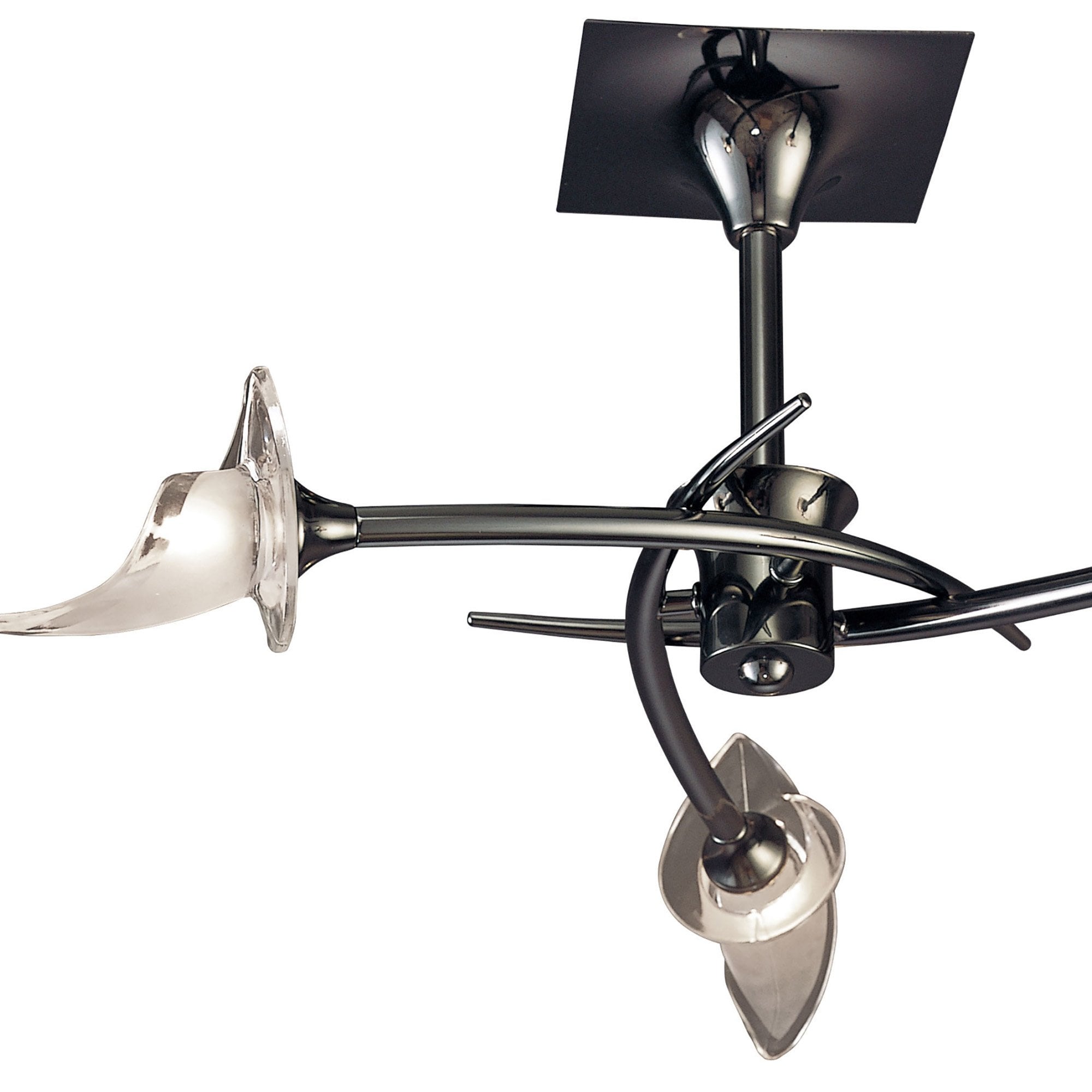 M0306BC Flavia Semi Flush Round 3 Light G9 Black Chrome