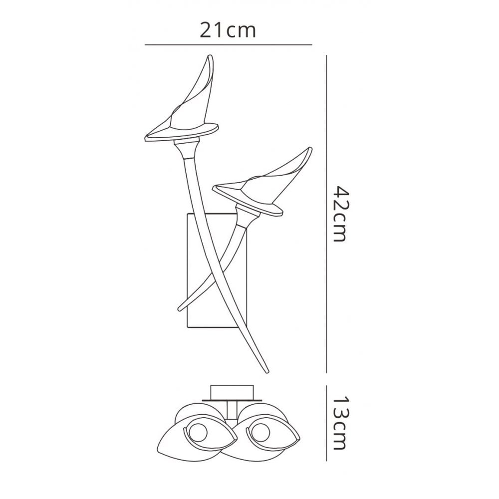 M0308/S Flavia Wall Lamp Switched 2 Light G9 Polished Chrome
