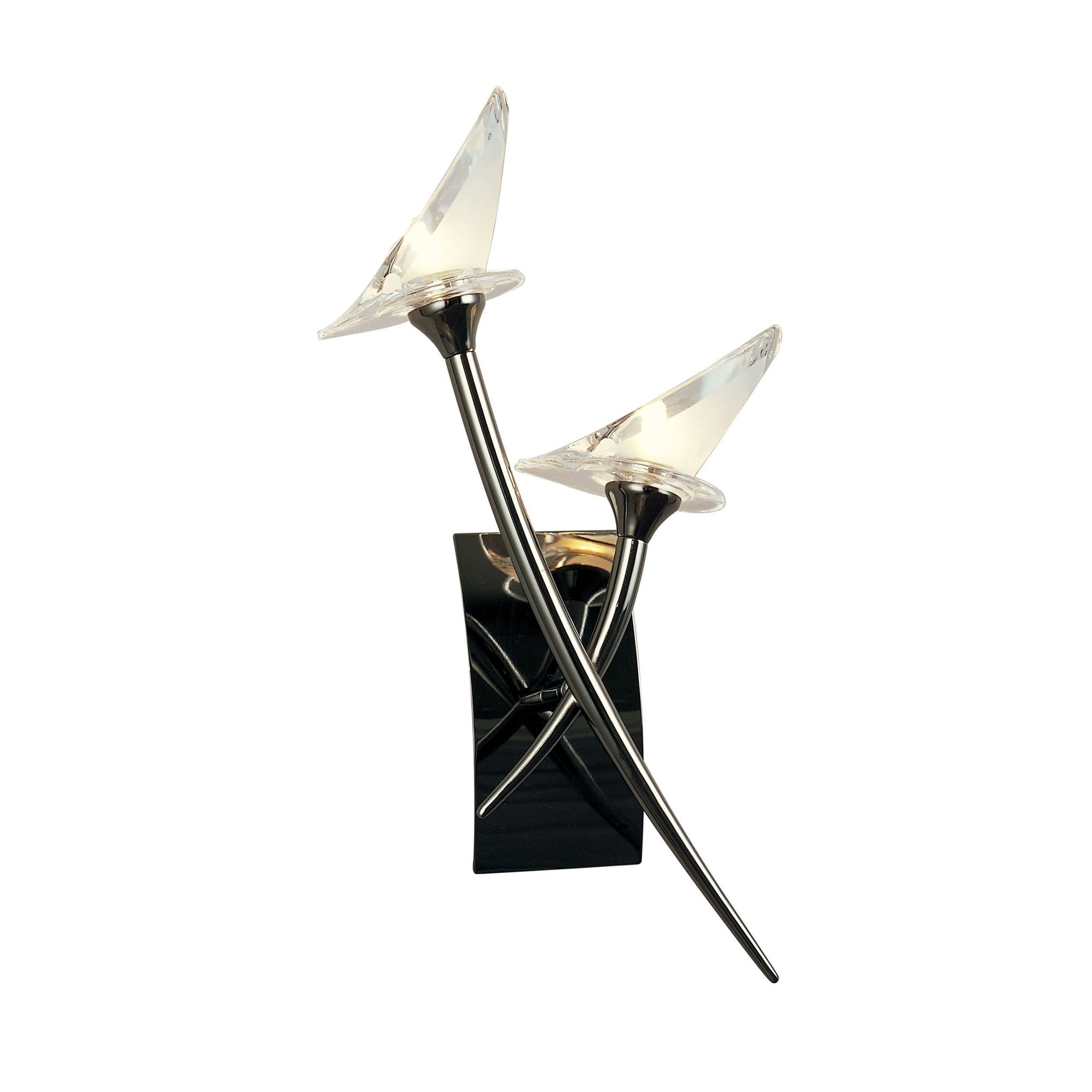 M0308BC/S Flavia Wall Lamp Switched 2 Light G9 Black Chrome