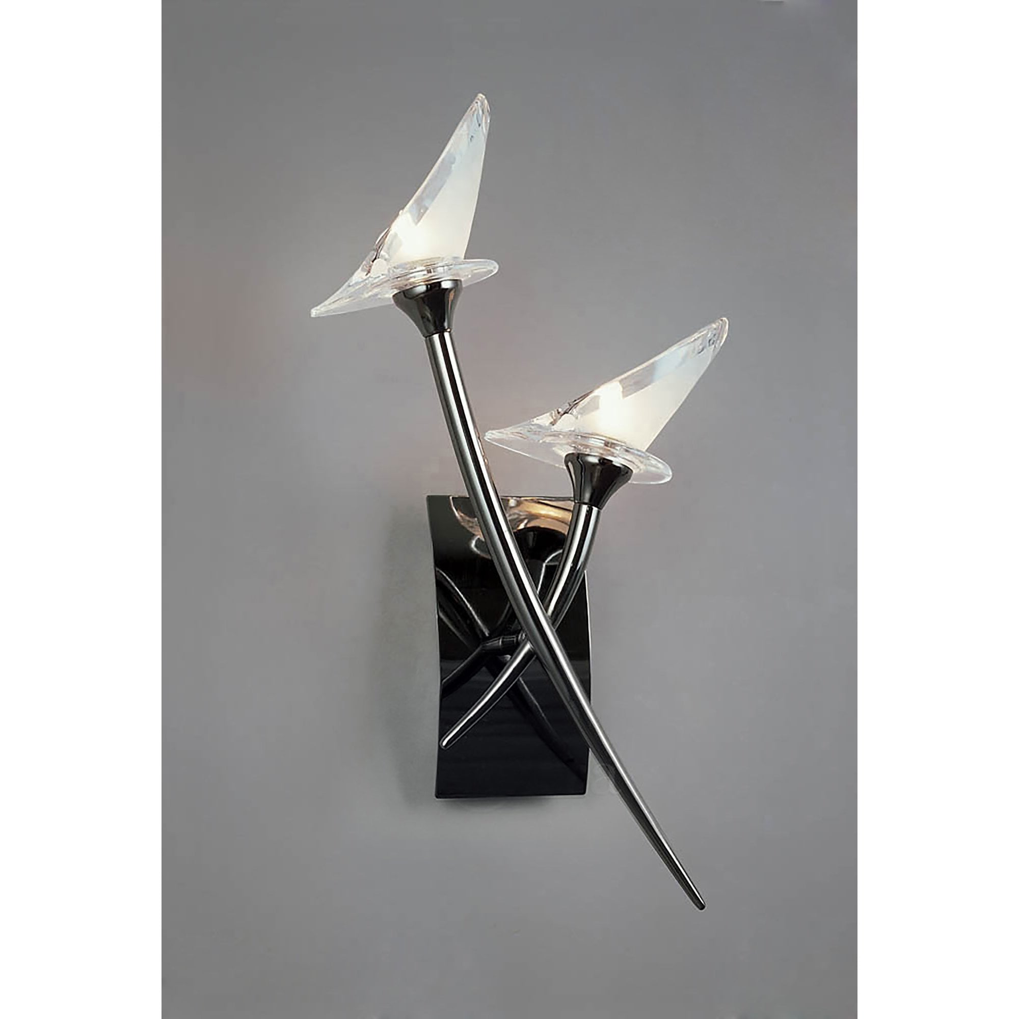 M0308BC/S Flavia Wall Lamp Switched 2 Light G9 Black Chrome