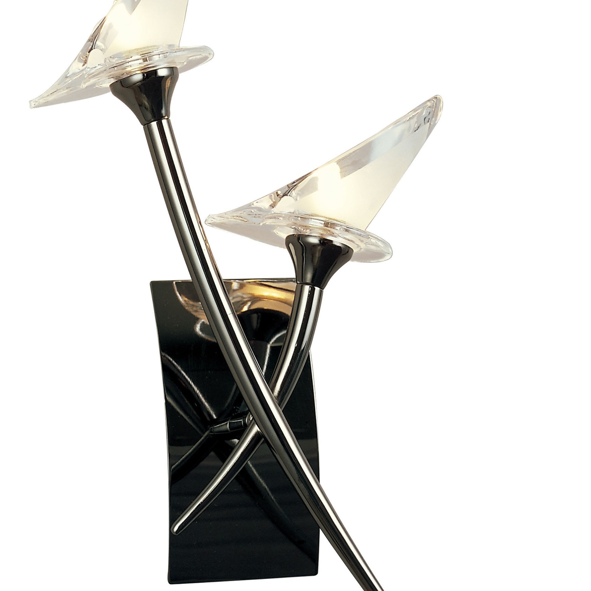 M0308BC/S Flavia Wall Lamp Switched 2 Light G9 Black Chrome