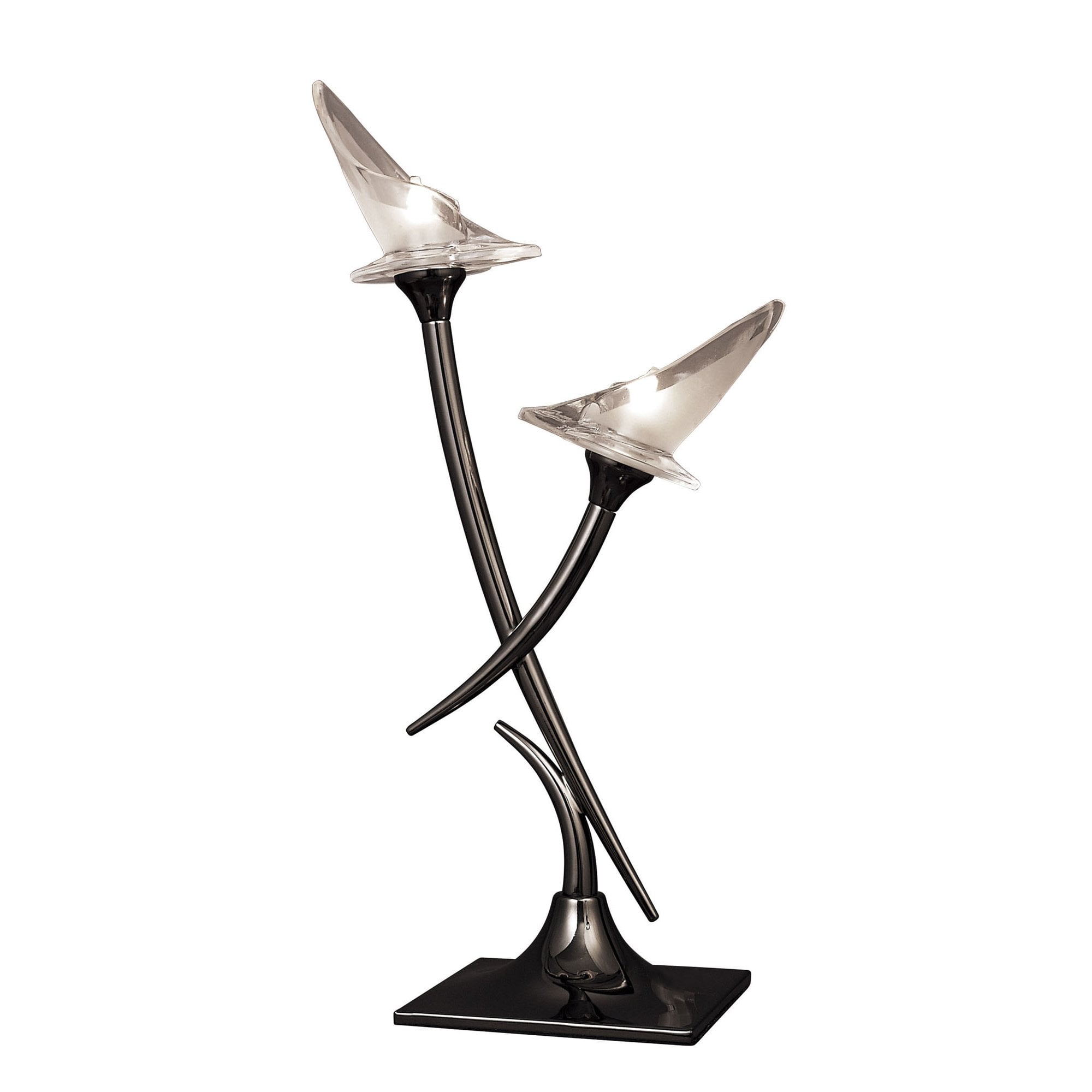 M0310BC Flavia Table Lamp 2 Light G9 Black Chrome