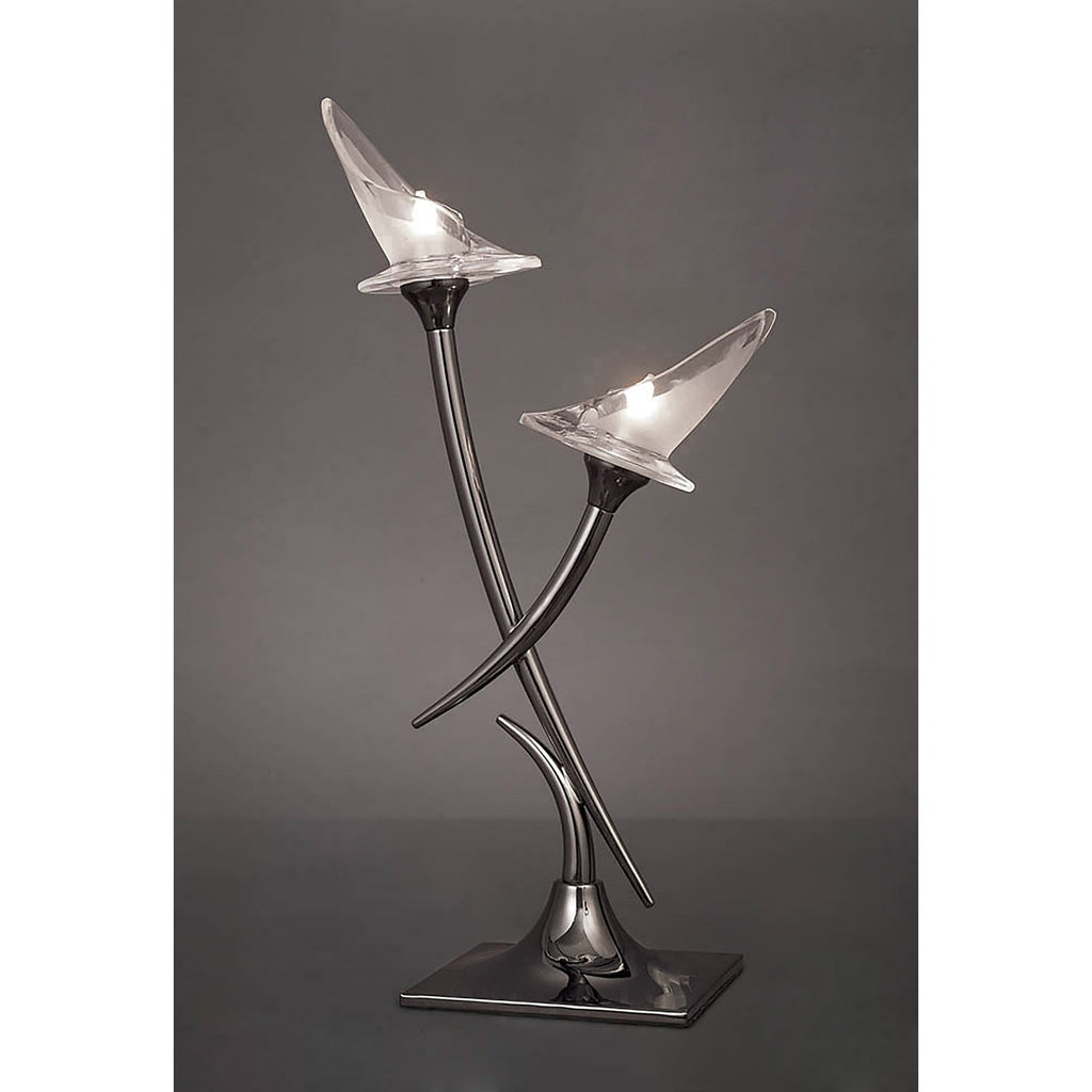 M0310BC Flavia Table Lamp 2 Light G9 Black Chrome