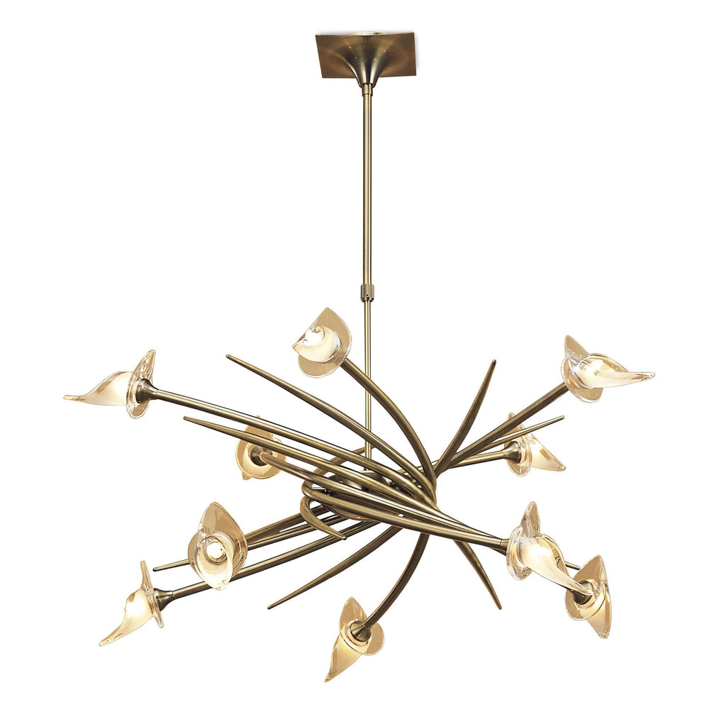 M0312AB Flavia Pendant Up-Down Round 10 Light G9 Antiques Brass