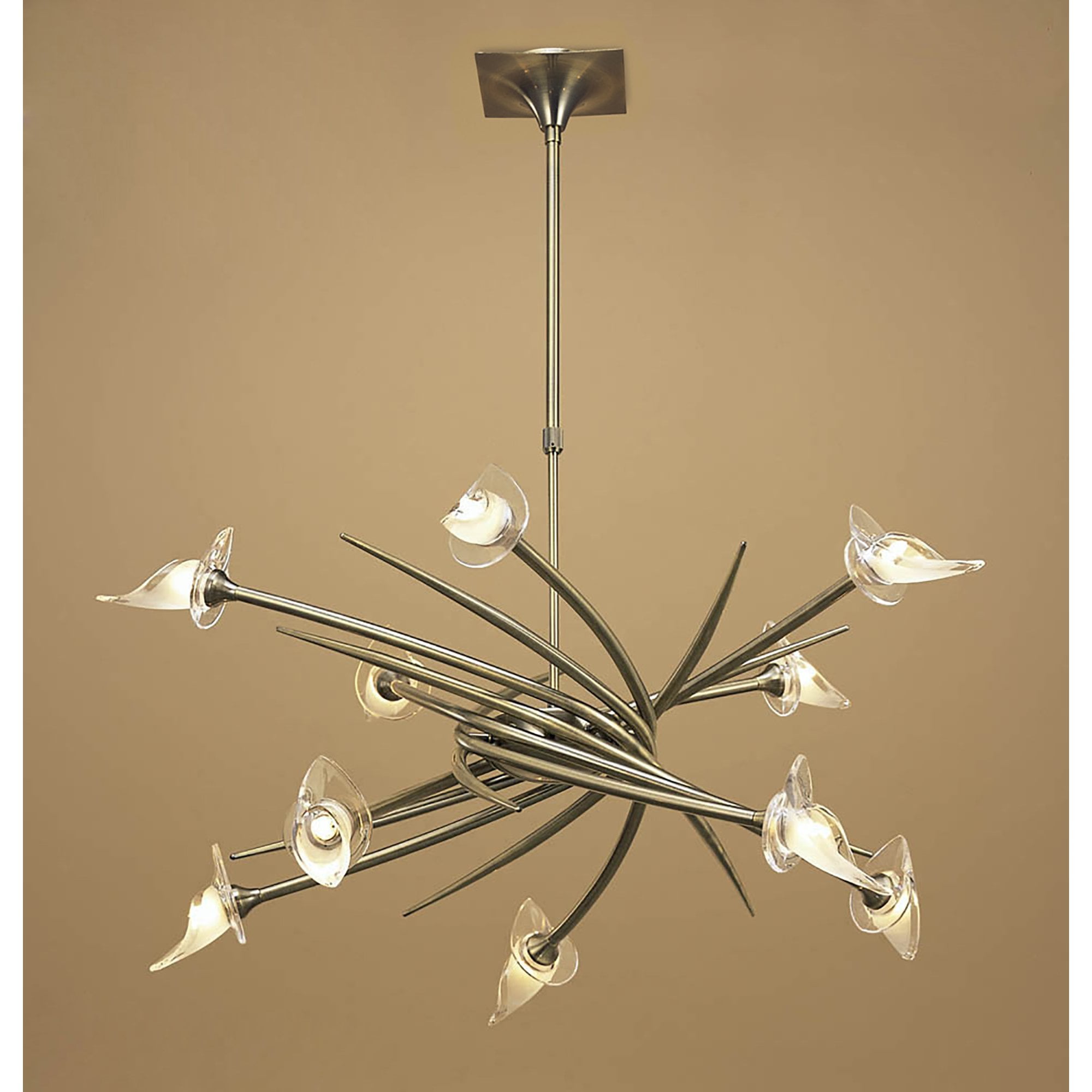 M0312AB Flavia Pendant Up-Down Round 10 Light G9 Antiques Brass