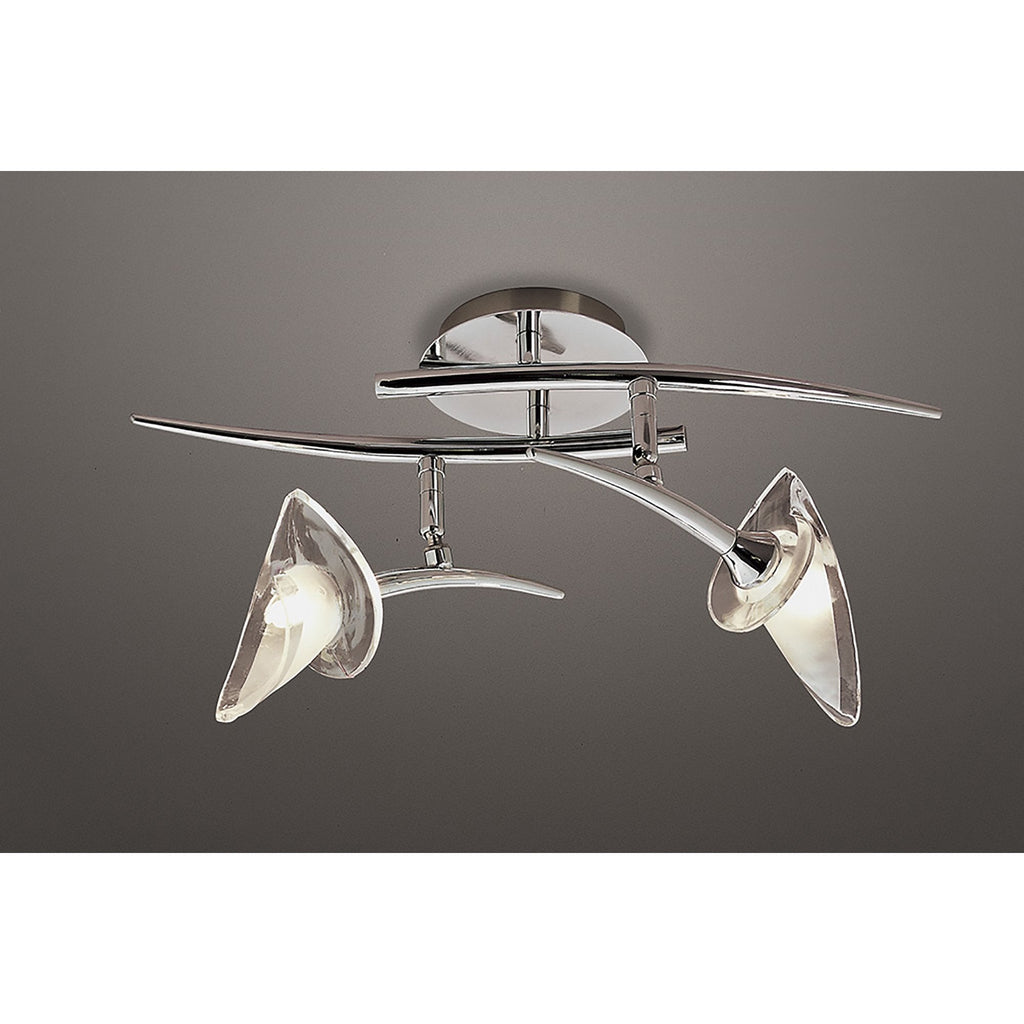 M0316 Flavia Linear Spot Light 2 Light G9 Adjustable Heads Polished Chrome
