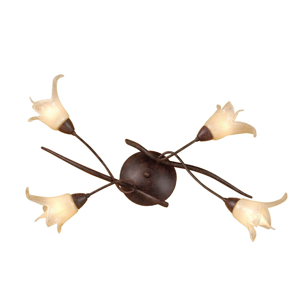 M4353 Florida Ceiling 4 Light E14 Brown/Black Oxide