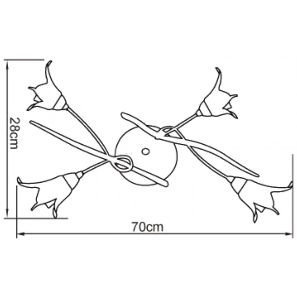 M4353 Florida Ceiling 4 Light E14 Brown/Black Oxide