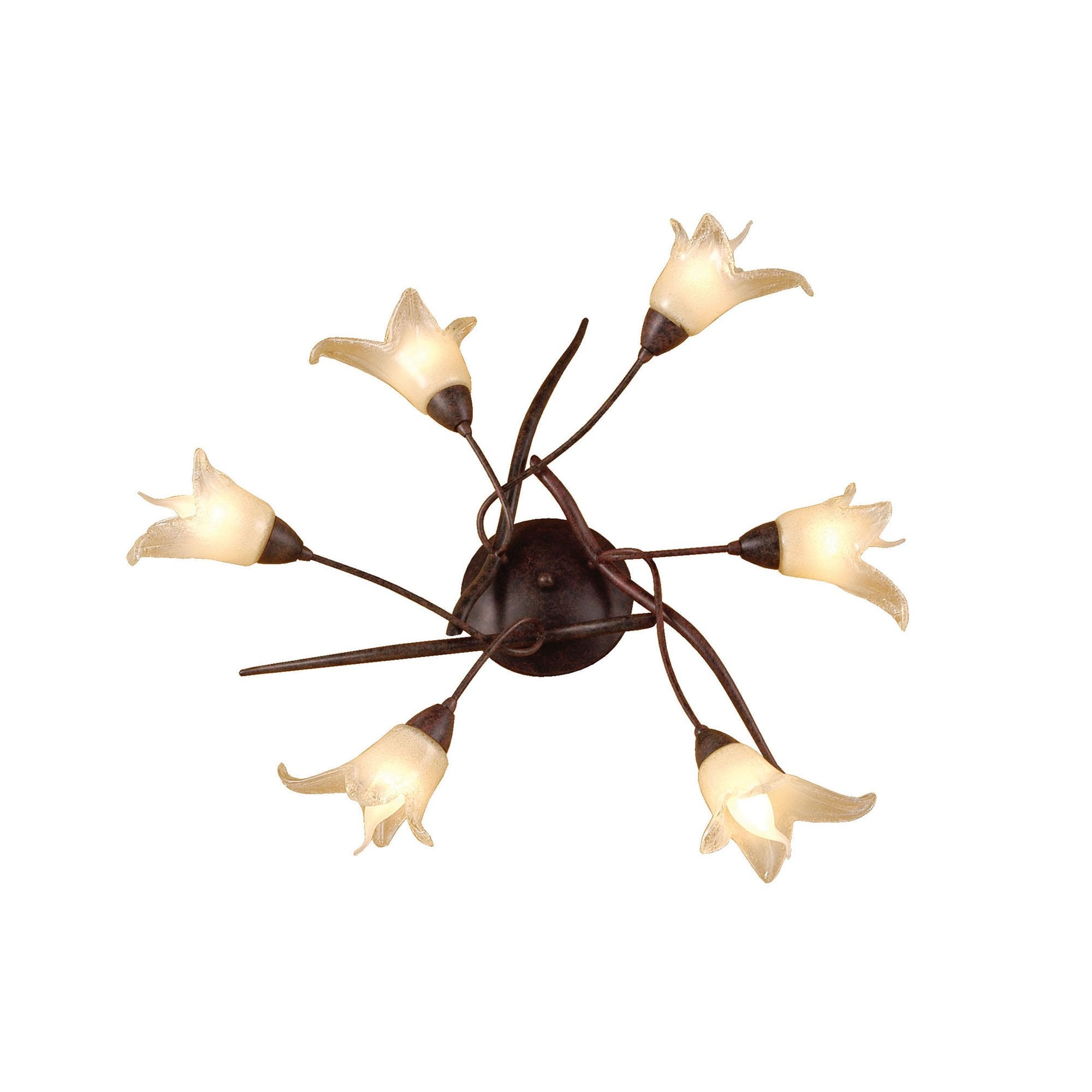 M4354 Florida Ceiling 6 Light E14 Brown/Black Oxide
