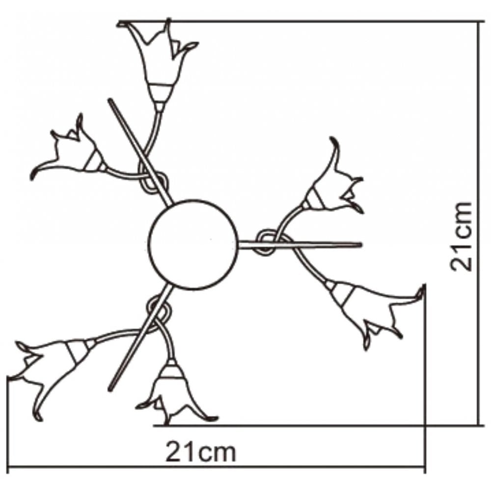 M4354 Florida Ceiling 6 Light E14 Brown/Black Oxide